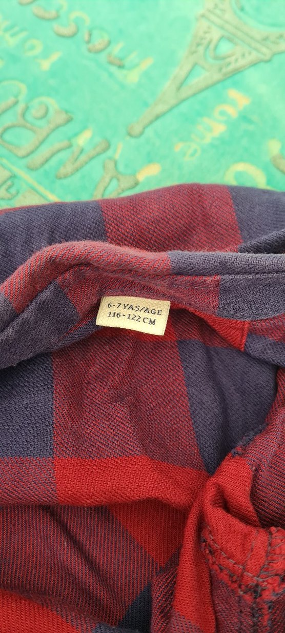 Erkek Çocuk Bordo Kareli Uzun Kollu Gömlek - Görsel 5