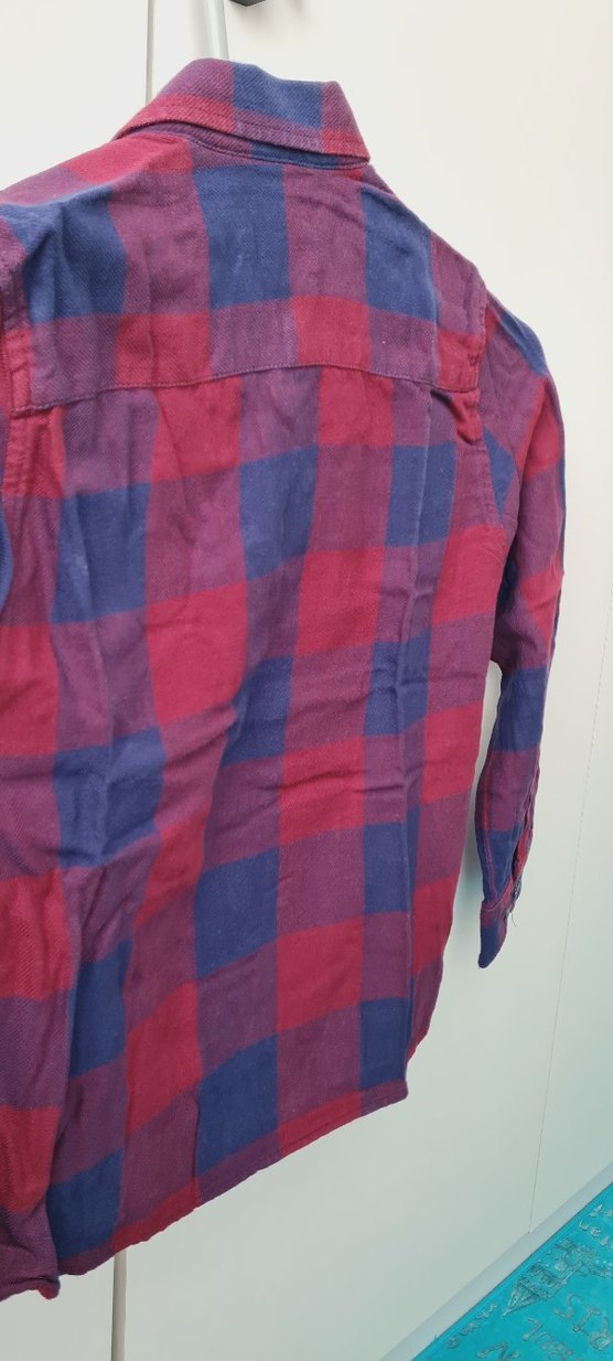 Erkek Çocuk Bordo Kareli Uzun Kollu Gömlek - Görsel 2