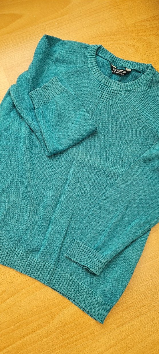 Turkuaz Cocuk Triko Bisiklet Yaka Kazak - Görsel 4