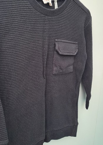 Erkek Çocuk Siyah Triko Sweatshirt Koton - Görsel 5