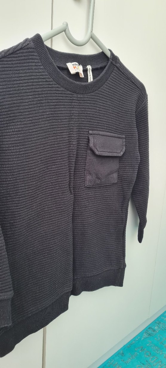 Erkek Çocuk Siyah Triko Sweatshirt Koton - Görsel 5