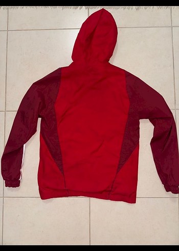 Kırmızı Kapüşonlu Erkek Spor Rüzgarlık erkek ( unisex) - Görsel 2