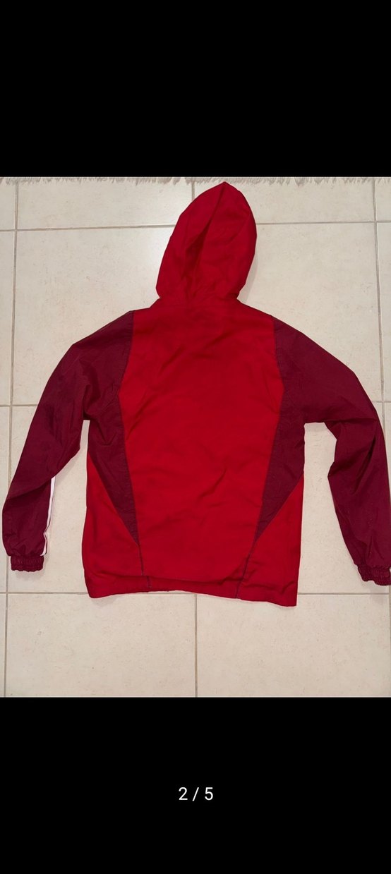 Kırmızı Kapüşonlu Erkek Spor Rüzgarlık erkek ( unisex) - Görsel 2