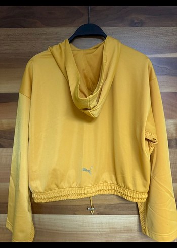 Puma Sarı Mini Kadın Sweatshirt Düğmeli