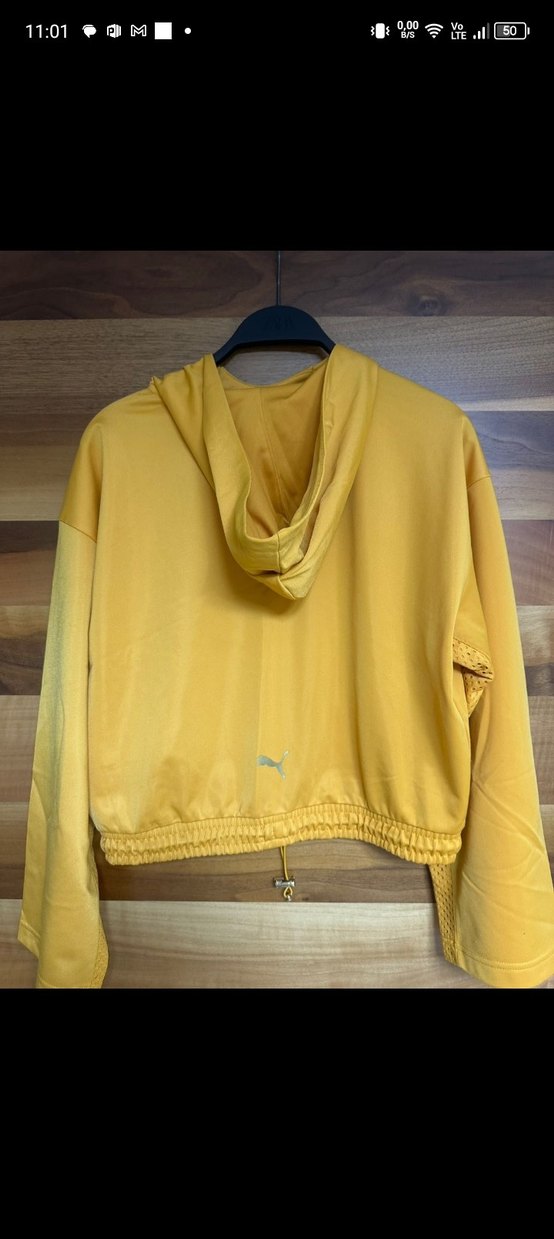 Sarı Mini Kadın Sweatshirt Düğmeli - Görsel 2