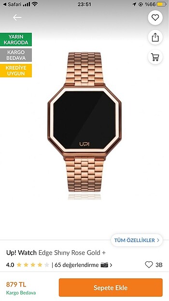 Up watch edge mini rose gold