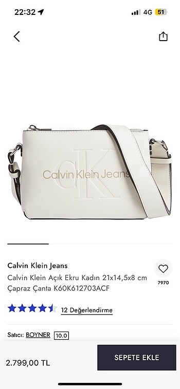 Calvin Klein Calvin Klein orj çanta