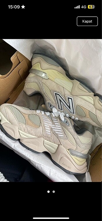 38,5 Beden beyaz Renk New Balance 9060