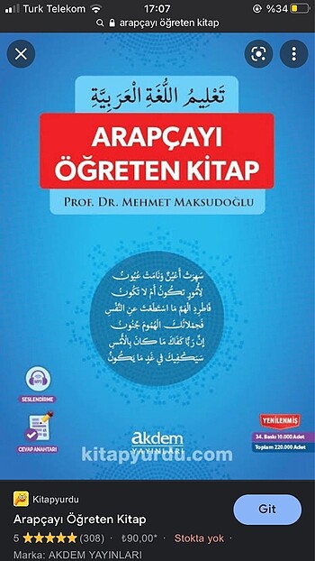 arapçayı öğreten kitap arapça