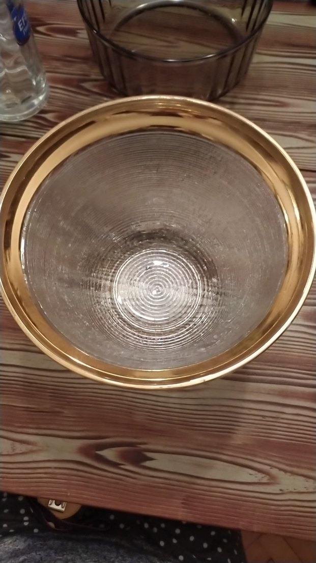 Altın Kenarlı Şeffaf Kase 23,5 cm - Görsel 3