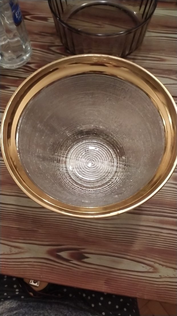 Altın Kenarlı Şeffaf Kase 23,5 cm - Görsel 2