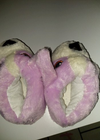 Mor Bağcıklı Peluş çocuk pandufu - Görsel 2