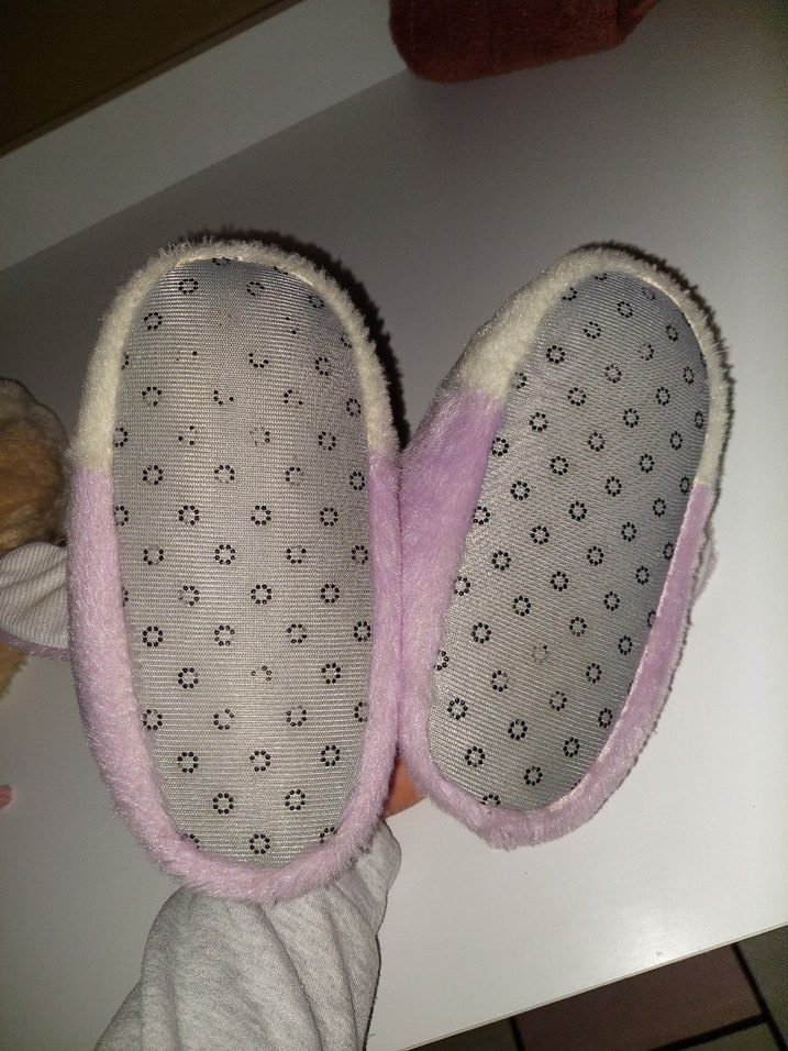 Mor Bağcıklı Peluş çocuk pandufu - Görsel 3