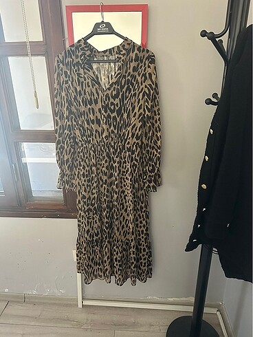 36 Beden Leopar elbise