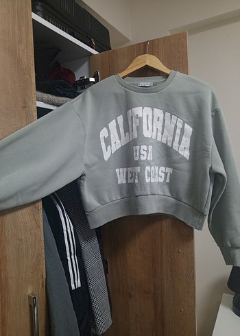 universal Beden Çağla Yeşili Baskılı Kadın Sweatshirt