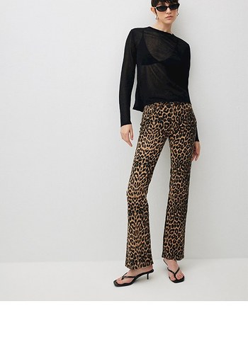 Maria Leopar Desenli Kot Pantolon