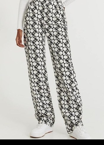 Ying Yang Desenli Kot Pantolon - Görsel 10