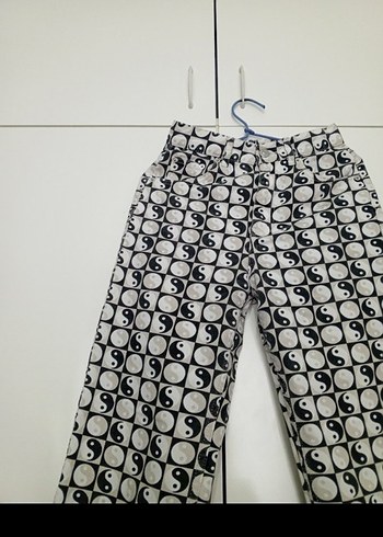 Ying Yang Desenli Kot Pantolon - Görsel 8