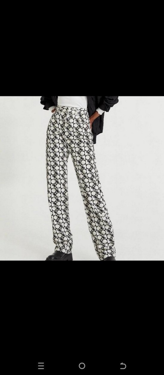 Ying Yang Desenli Kot Pantolon - Görsel 2