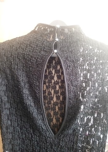 Dantel Detaylı Siyah Uzun Kollu Bluz - Görsel 8