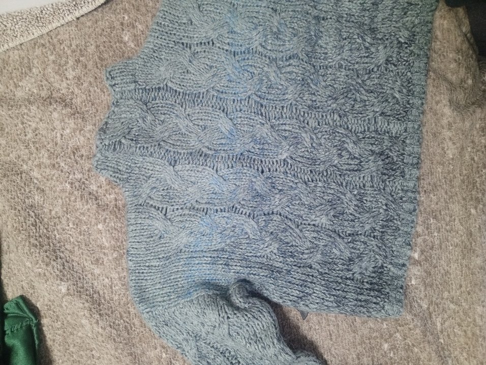 Mavi Gri Saç Örgü Kazak - Görsel 5