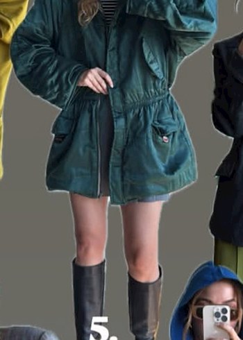 Yeşil Saten Midi Kaban - Görsel 10