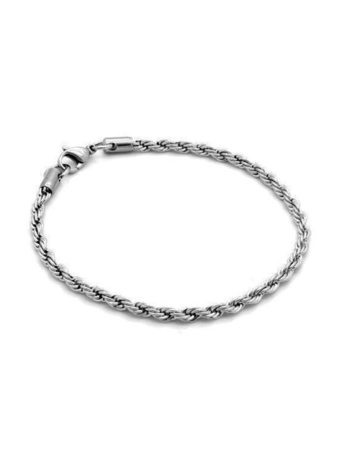 Gümüş Renk Erkek Zincir Bileklik - Görsel 3