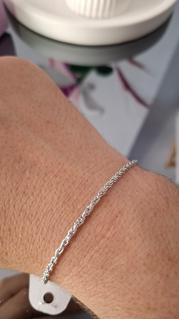 Gümüş Renk Erkek Zincir Bileklik - Görsel 5