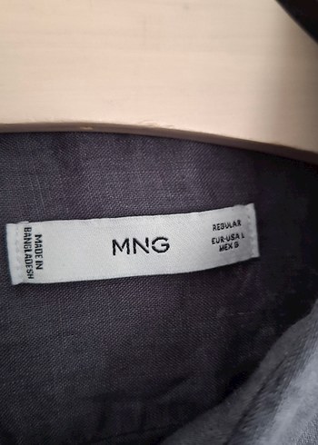 Gri Keten Erkek Gömlek - Görsel 4