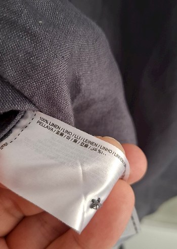 Gri Keten Erkek Gömlek - Görsel 5