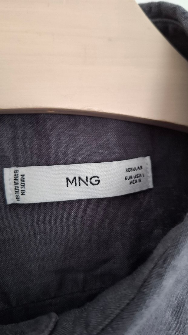 Gri Keten Erkek Gömlek - Görsel 4