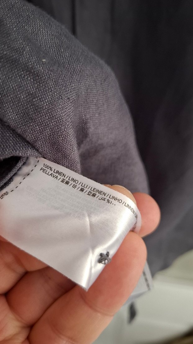 Gri Keten Erkek Gömlek - Görsel 5