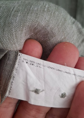 Yeşil Keten Uzun Kollu Erkek Gömlek - Görsel 4