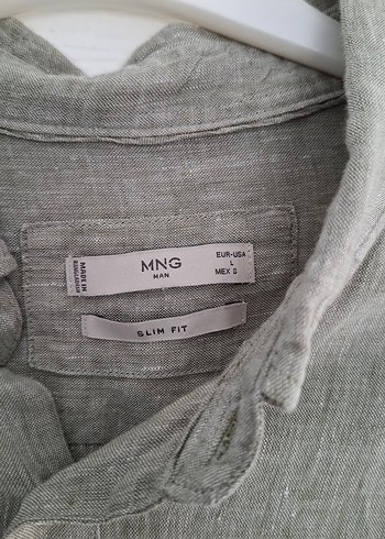 Yeşil Keten Uzun Kollu Erkek Gömlek - Görsel 3