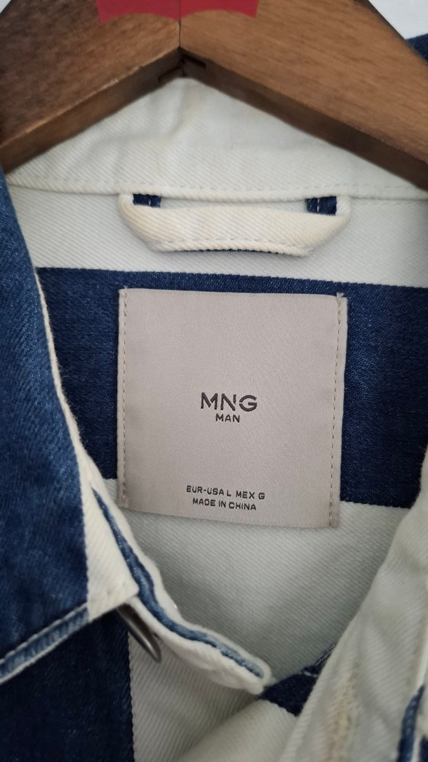 Mavi Çizgili Uzun Kollu Denim Gömlek - Görsel 3