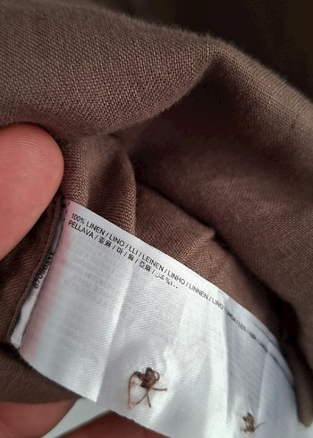 Kahve Renk %100 Keten Erkek Gömlek - Görsel 6