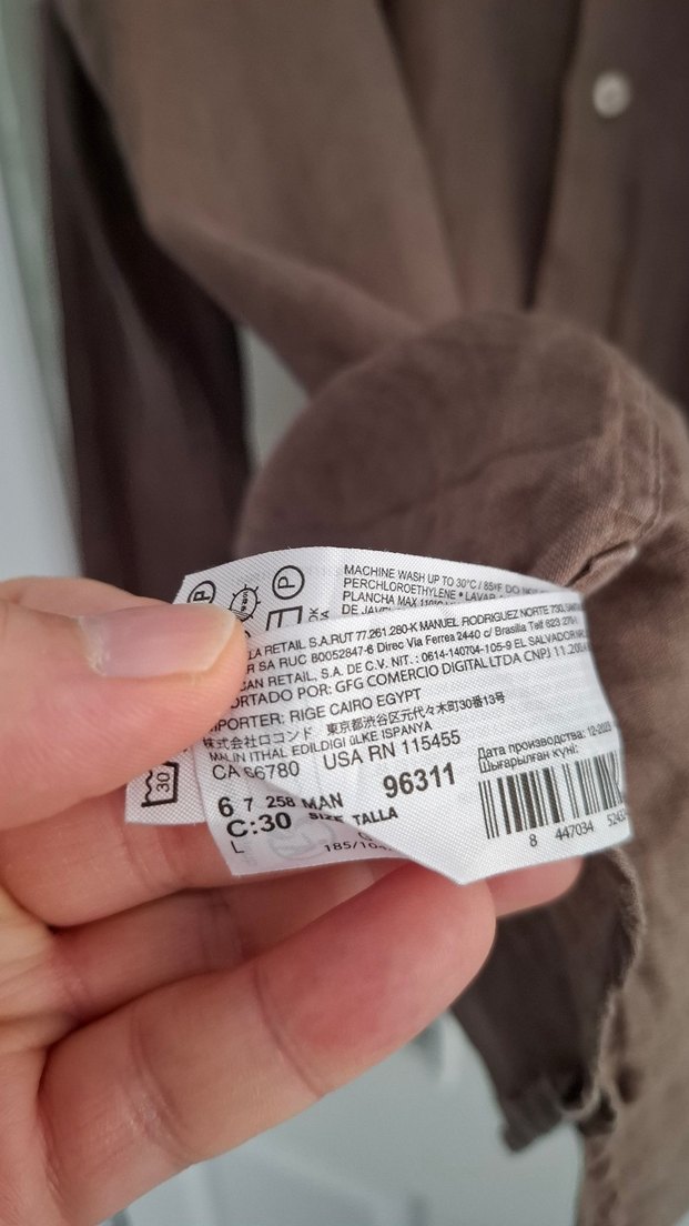 Kahve Renk %100 Keten Erkek Gömlek - Görsel 4