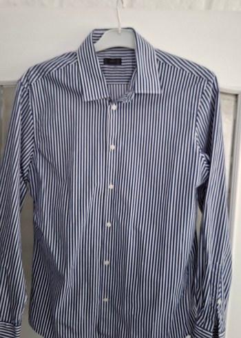 Erkek Lacivert Çizgili Regular Fit Gömlek - Görsel 2