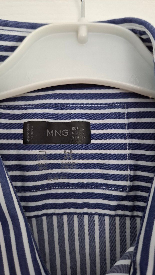 Erkek Lacivert Çizgili Regular Fit Gömlek - Görsel 3