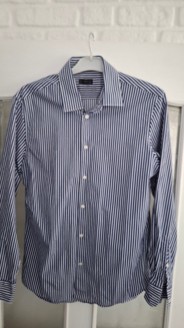 Erkek Lacivert Çizgili Regular Fit Gömlek - Görsel 2