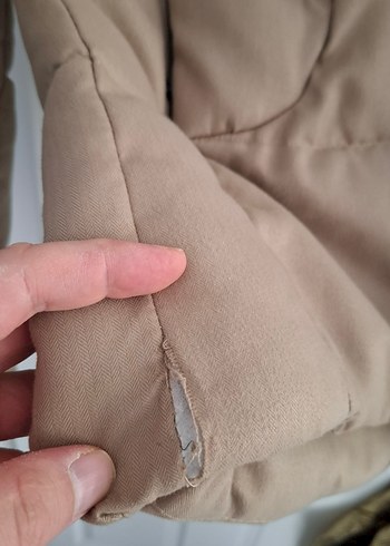 Hafif Bej Kapüşonlu Fermuarlı Erkek Mont - Görsel 5