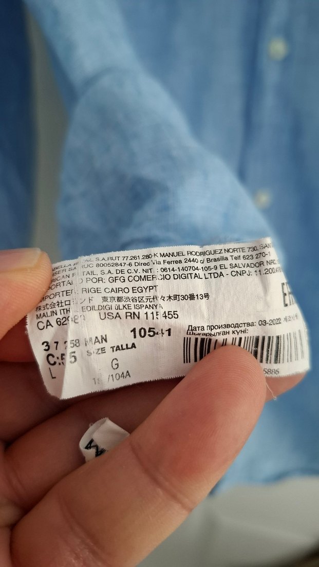 Düğmeli Mavi %100 Keten Erkek Gömlek - Görsel 5