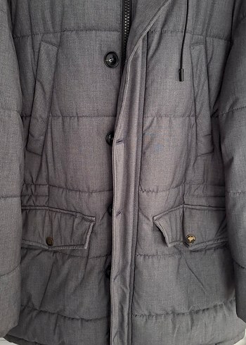 Gri Midi Uzunlukta Düğmeli Erkek Ceket - Görsel 3