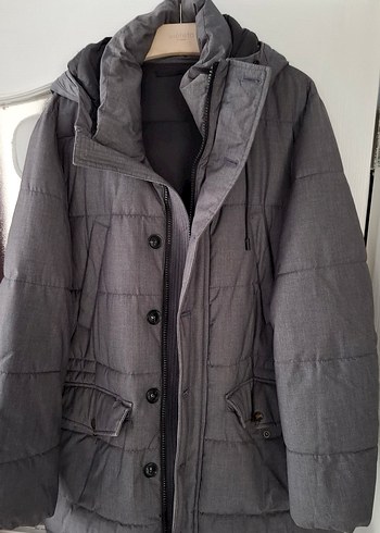 Gri Midi Uzunlukta Düğmeli Erkek Ceket - Görsel 10