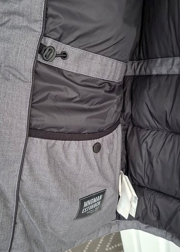 Gri Midi Uzunlukta Düğmeli Erkek Ceket - Görsel 4