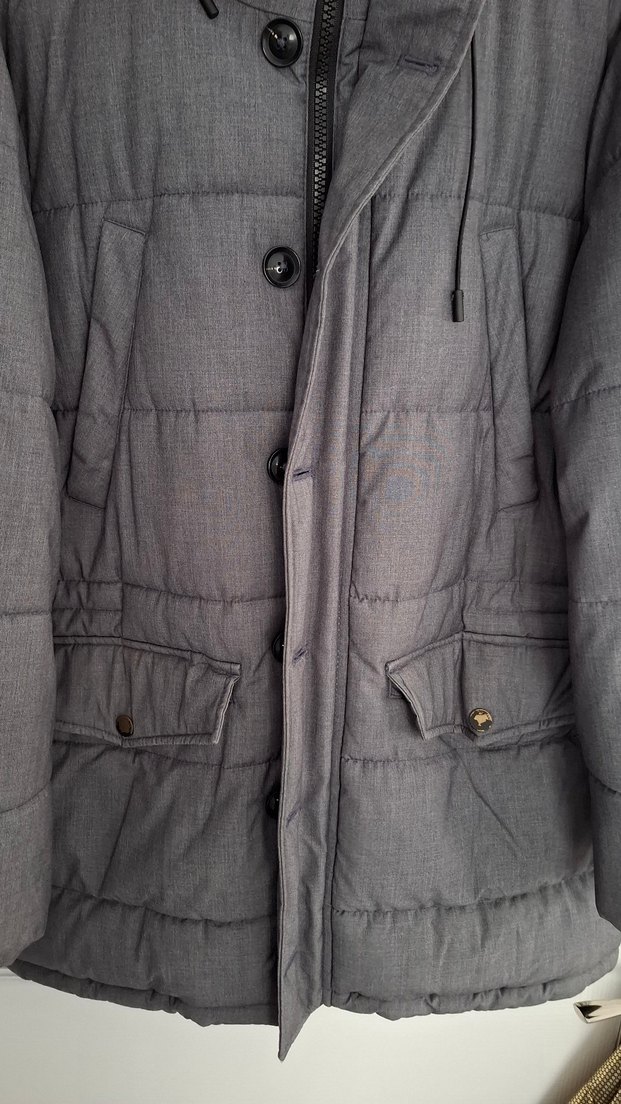 Gri Midi Uzunlukta Düğmeli Erkek Ceket - Görsel 3