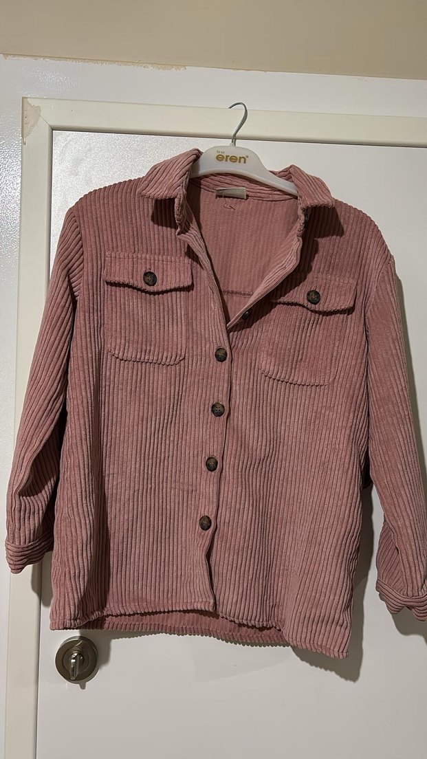 Pudra Renk Kız çocuk Uzun Kollu Keten Gömlek - Görsel 5