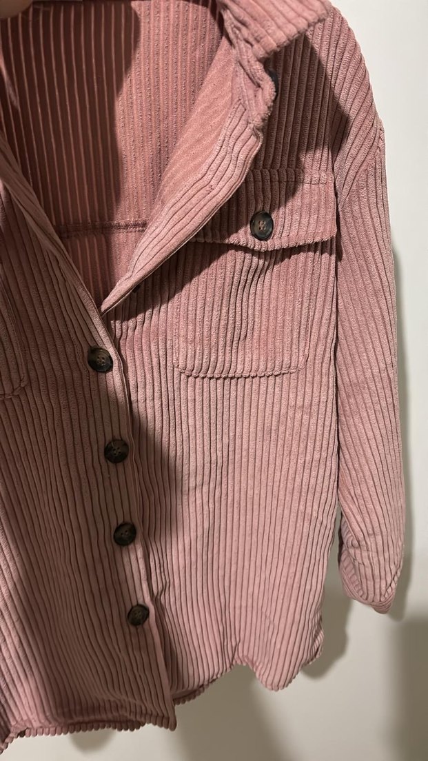 Pudra Renk Kız çocuk Uzun Kollu Keten Gömlek - Görsel 3