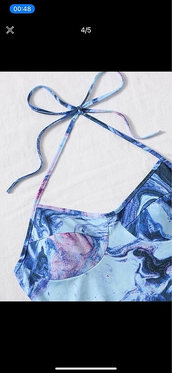 s Beden mavi Renk shein mavi okyanus crop top bluz mini üst