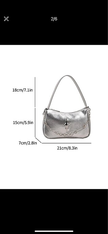 Sheinside shein gümüş askılı çanta